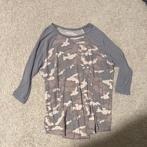 Torrid Gray Camo Long Sleeve Tee
